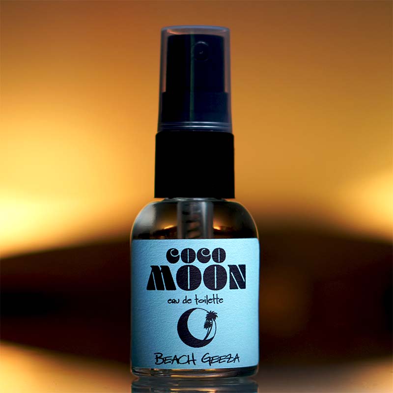 Coco Moon EDT 15ml by Beach Geeza Fragrances - A fresh tropical coconut pineapple sandalwood eau de parfum for warm spring or hot summer weather.