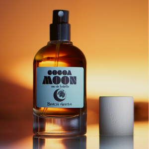 Cocoa Moon EDP 50ml by Beach Geeza - A chocolate coconut woody gourmond vacation fragrance for fall and winder holiday vacations.